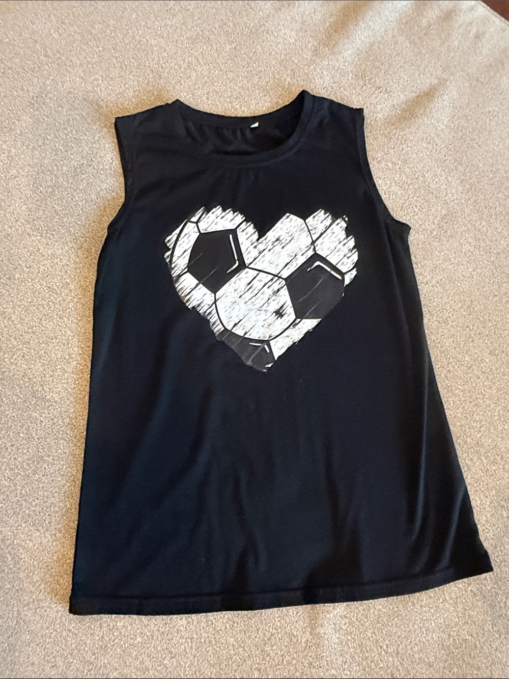 Black Girls' Soccer Heart Graphic Tank Top